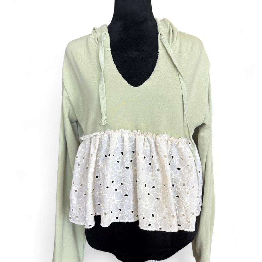 BDG Urban Outfitters Green Ruffle Hoodie – Coquette Cottagecore Crop one size